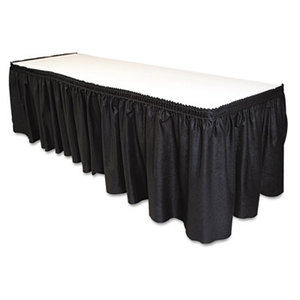 Tablemate Products, Inc LS2914-BK Table Set Linen-Like Table Skirting, 29" x 14ft, Black by TABLEMATE PRODUCTS, CO.