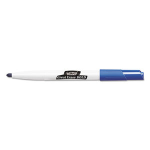 BIC DECF11-BE Great Erase Bold Pocket-Style Dry Erase Markers, Fine Tip, Blue, Dozen by BIC CORP.