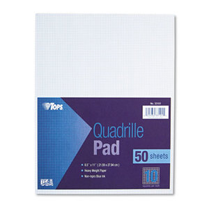 Tops Products 33101 Quadrille Pads, 10 Squares/Inch, 8 1/2 x 11, White, 50 Sheets by TOPS BUSINESS FORMS