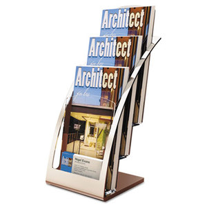Three-Tier Leaflet Holder, 6-3/4w x 6-15/16d x 13-5/16h, Silver by DEFLECTO CORPORATION
