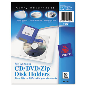 Avery 73721 Self-Adhesive Media Pockets, 10/Pack by AVERY-DENNISON