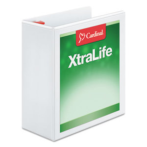 Cardinal Brands, Inc 26340 XtraLife ClearVue Non-Stick Locking Slant-D Binder, 4" Cap, 11 x 8 1/2, White by CARDINAL BRANDS INC.