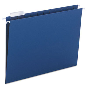 SMEAD MANUFACTURING COMPANY 64057 Hanging File Folders, 1/5 Tab, 11 Point Stock, Letter, Navy, 25/Box by SMEAD MANUFACTURING CO.