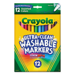 Washable Markers, Fine Point, Classic Colors, 12/Set by BINNEY & SMITH / CRAYOLA