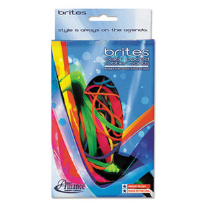 Brites Pic-Pac Rubber Bands, Blue/Orange/Yellow/Lime/Purple/Pink, 1-1/2-oz Box by ALLIANCE RUBBER