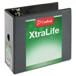 Cardinal Brands, Inc 26361 XtraLife ClearVue Non-Stick Locking Slant-D Binder, 6" Cap, 11 x 8 1/2, Black by CARDINAL BRANDS INC.