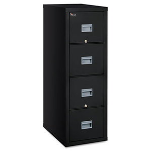 FireKing Security Group 4P1825CBL Patriot Insulated Four-Drawer Fire File, 17-3/4w x 25d x 52-3/4h, Black by FIRE KING INTERNATIONAL