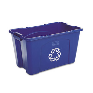 RUBBERMAID COMMERCIAL PROD. 571873 BLUE Stacking Recycle Bin, Rectangular, Polyethylene, 18gal, Blue by RUBBERMAID COMMERCIAL PROD.