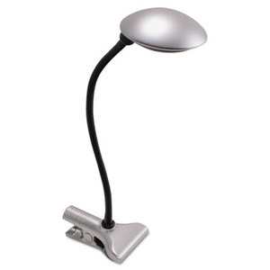 3W Clip-On Domed LED Desk Task Lamp, 8w x 18h, Silver by LEDU CORP.