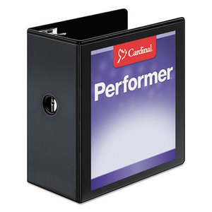 Cardinal Brands, Inc 17951 Performer ClearVue Slant-D Ring Binder, 5" Cap, 11 x 8 1/2, Black by CARDINAL BRANDS INC.