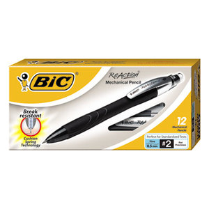 BIC MCPF11 REACTION Mechanical Pencil, 0.5mm, Black by BIC CORP.