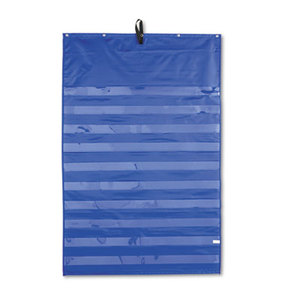 Essential Pocket Chart, 10 Clear & 1 Storage Pocket, Grommets, Blue, 31 x 42 by CARSON-DELLOSA PUBLISHING