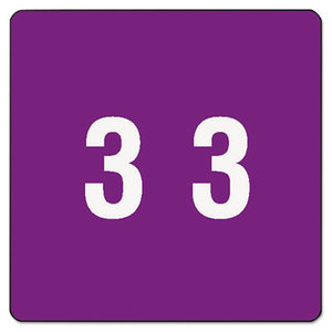 SMEAD MANUFACTURING COMPANY 67423 Single Digit End Tab Labels, Number 3, Purple, 250/Roll by SMEAD MANUFACTURING CO.