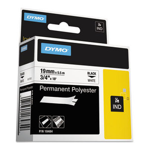 DYMO 18484 Rhino Permanent Poly Industrial Label Tape Cassette, 3/4in x 18ft, White by DYMO