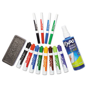 Sanford, L.P. 83054 Dry Erase Marker/Eraser/Cleaner, Chisel/Fine, Assorted, 12/Set by SANFORD