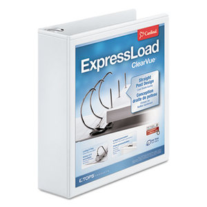 Cardinal Brands, Inc 49120 ExpressLoad ClearVue Locking D-Ring Binder, 2" Cap, 11 x 8 1/2, White by CARDINAL BRANDS INC.