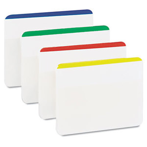 3M 686F-1 Durable File Tabs, 2 x 1 1/2, Striped, Assorted Standard Colors, 24/Pack by 3M/COMMERCIAL TAPE DIV.