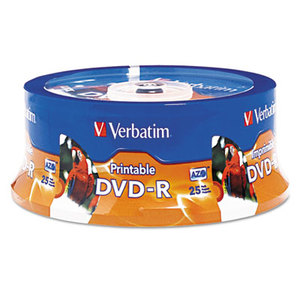 Verbatim America, LLC 96191 DVD-R Disc, 4.7 GB, 16x, White, 25/Pk by VERBATIM CORPORATION