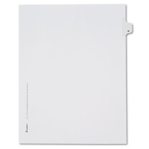 Avery 82185 Allstate-Style Legal Side Tab Divider, Title: W, Letter, White, 25/Pack by AVERY-DENNISON