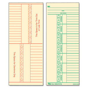Time Card for Cincinnati, Named Days, Two-Sided, 3 3/8 x 8 1/4, 500/Box by TOPS BUSINESS FORMS