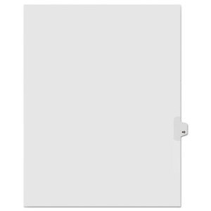 Kleer-Fax, Inc 91043 90000 Series Legal Exhibit Index Dividers, Side Tab, Printed "43", 25/Pack by KLEER-FAX