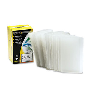 Laminating Pouch, 10mil, 2 1/4 x 3 3/4, Business Card Size, 100/Pack by FELLOWES MFG. CO.
