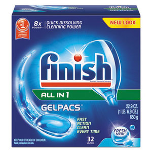 Reckitt Benckiser plc REC 81052 Dish Detergent Gelpacs, Fresh Scent, Box of 32 Gelpacs, 8 Boxes/Carton by RECKITT BENCKISER