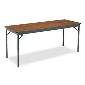 Special Size Folding Table, Rectangular, 72w x 24d x 30h, Walnut/Black by BARRICKS MANUFACTURING CO