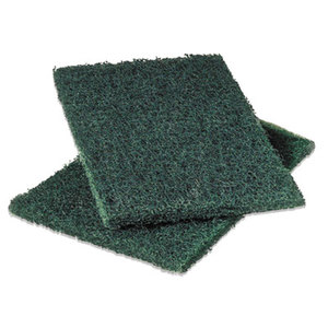 Commercial Heavy-Duty Scouring Pad, Green, 6 x 9, 12/Pack by 3M/COMMERCIAL TAPE DIV.