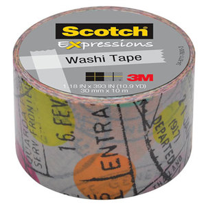 Expressions Washi Tape, 1.18" x 393", Travel by 3M/COMMERCIAL TAPE DIV.