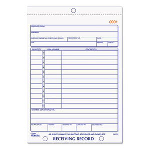 Receiving Record Book, 5 1/2 x 7 7/8, Two-Part Carbonless, 50 Sets/Book by REDIFORM OFFICE PRODUCTS