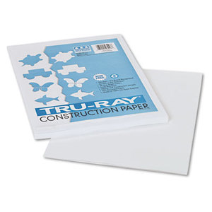 PACON CORPORATION 103026 Tru-Ray Construction Paper, 76 lbs., 9 x 12, White, 50 Sheets/Pack by PACON CORPORATION