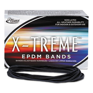 X-treme File Bands, 117B, 7 x 1/8, Black, Approx. 175 Bands/1lb Box by ALLIANCE RUBBER