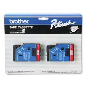 TC Tape Cartridges for P-Touch Labelers, 1/2w, Red on Clear, 2/Pack by BROTHER INTL. CORP.