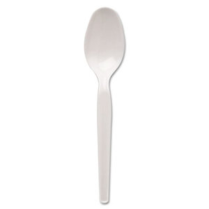 Plastic Cutlery, Mediumweight Teaspoons, White, 1000/Carton by DIXIE FOOD SERVICE