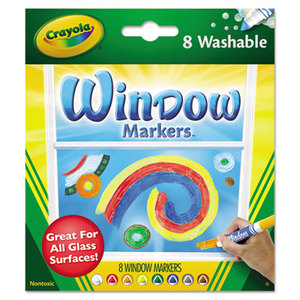Washable Window FX Markers, Conical Tip, Assorted Colors, 8/Set by BINNEY & SMITH / CRAYOLA