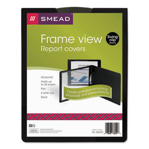 SMEAD MANUFACTURING COMPANY 86040 Frame View Report Cover with Swing Clip, Landscape, Black, 5/Pack by SMEAD MANUFACTURING CO.