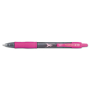 Pilot Corporation 31332 G2 Premium Pink Ribbon Retractable Gel Ink Pen, Black Ink, .7mm, Dozen by PILOT CORP. OF AMERICA