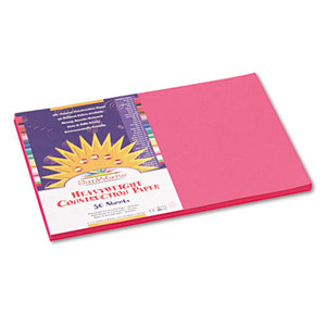 Construction Paper, 58 lbs., 12 x 18, Hot Pink, 50 Sheets/Pack by PACON CORPORATION