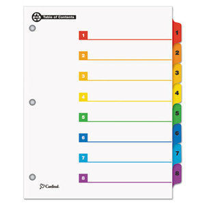 100% Recycled OneStep Index System, Multicolor 8-Tab, 11 x 8-1/2, 1 Set by CARDINAL BRANDS INC.