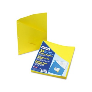 ESSELTE CORPORATION 32909 Essentials Slash Pocket Project Folders, 3 Holes, Letter, Yellow, 25/Pack by ESSELTE PENDAFLEX CORP.