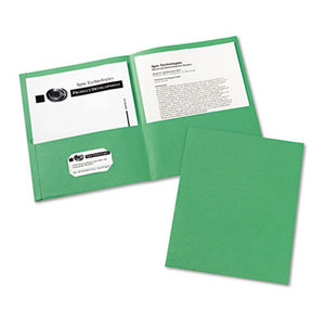 Avery 47987 Two-Pocket Portfolio, Embossed Paper, 30-Sheet Capacity, Green, 25/Box by AVERY-DENNISON