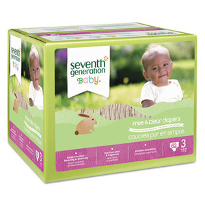 Baby Diapers, Stage 3, 16-28 lbs, Tan, 62/CT by SEVENTH GENERATION