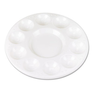 Round Plastic Paint Trays for Classroom, White, 10/Pack by THE CHENILLE KRAFT COMPANY
