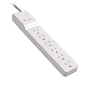 Belkin International, Inc BE106000-08R Surge Protector, 6 Outlets, 8 ft Cord, 720 Joules, White by BELKIN COMPONENTS