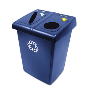 RUBBERMAID COMMERCIAL PROD. 256T73 BE Glutton Recycling Station, Two-Stream, 46 gal, Blue by RUBBERMAID COMMERCIAL PROD.