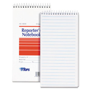 Reporter Notebook, Gregg, 4 x 8, White, 70 Sheets, Dozen by TOPS BUSINESS FORMS