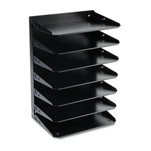 MMF INDUSTRIES 2647HBK Steelmaster Multi-Tier Horizontal Letter Organizers, Seven Tier, Steel, Black by MMF INDUSTRIES