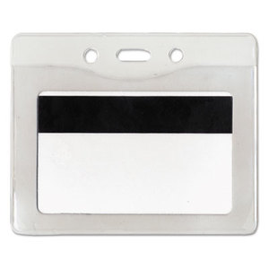 Security ID Badge Holder, Horizontal, 3 7/8w x 2 5/8h, Clear, 50/Box by ADVANTUS CORPORATION