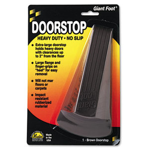 Giant Foot Doorstop, No-Slip Rubber Wedge, 3-1/2w x 6-3/4d x 2h, Brown by MASTER CASTER COMPANY